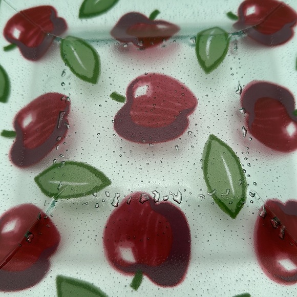 Vintage Blown Glass Red Apple Dish- - Picture 6 of 16